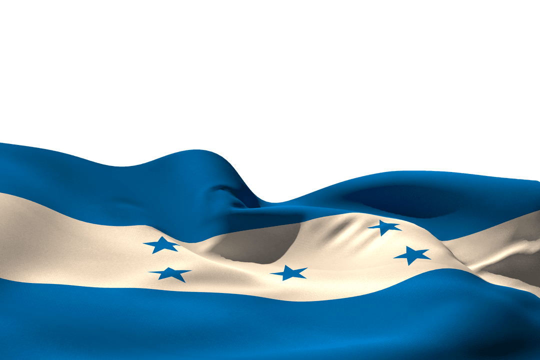 Waving Flag of Honduras on Transparent Background
