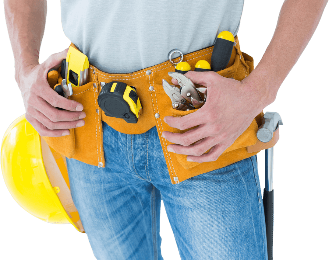 Technician Wearing Tool Belt Transparent Background