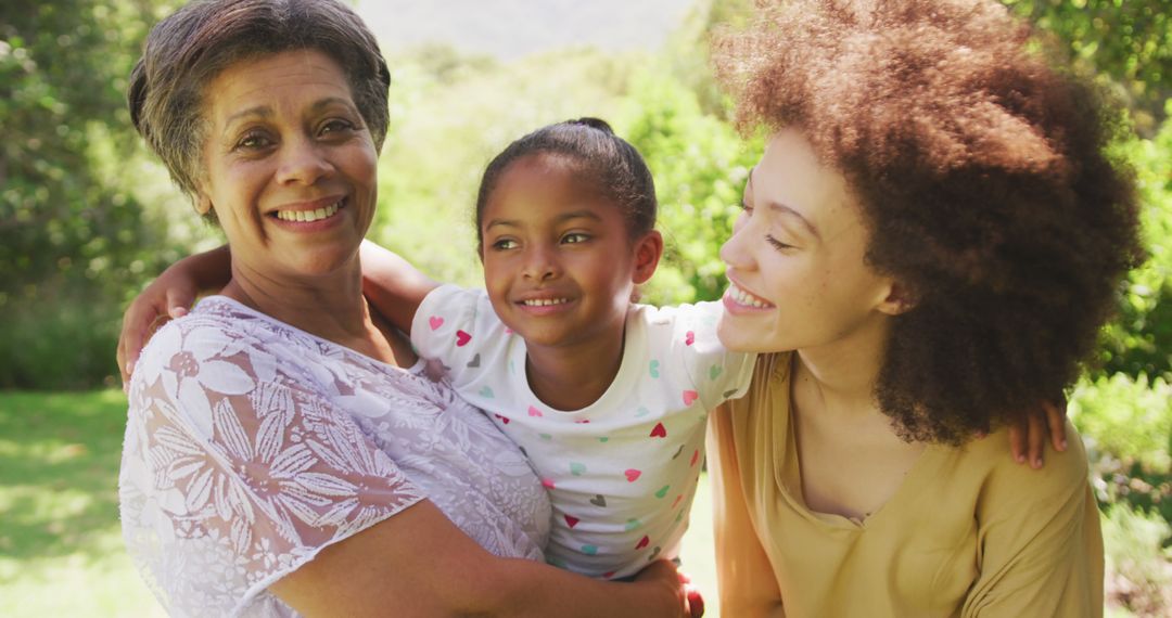 Three Generations of Smiling African American Women Bonding Outdoors - Free Images, Stock Photos and Pictures on Pikwizard.com