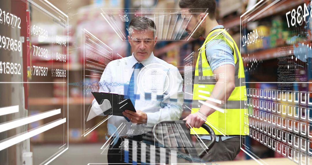 Manager and Worker Utilizing Digital Technology in Warehouse Operations