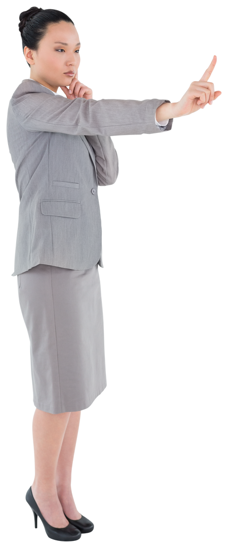 Serious Asian Businesswoman Gesturing on Transparent Background - Download Free Stock Images Pikwizard.com