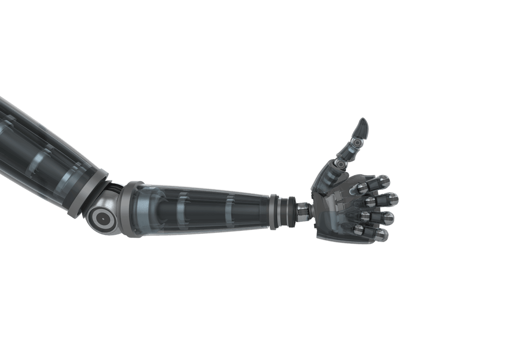 Robotic Hand Giving Thumbs Up with Transparent Background