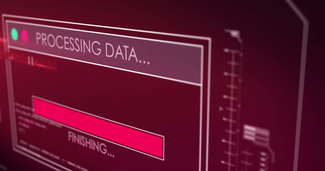 Abstract Digital Data Processing Interface on Futuristic Screen