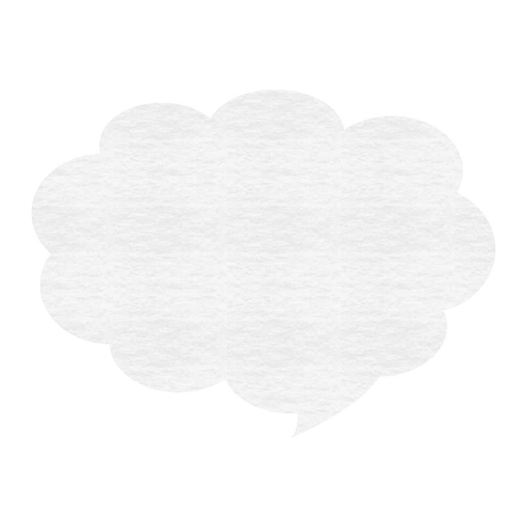 White Paper Speech Bubble on Transparent Background for Communication Design