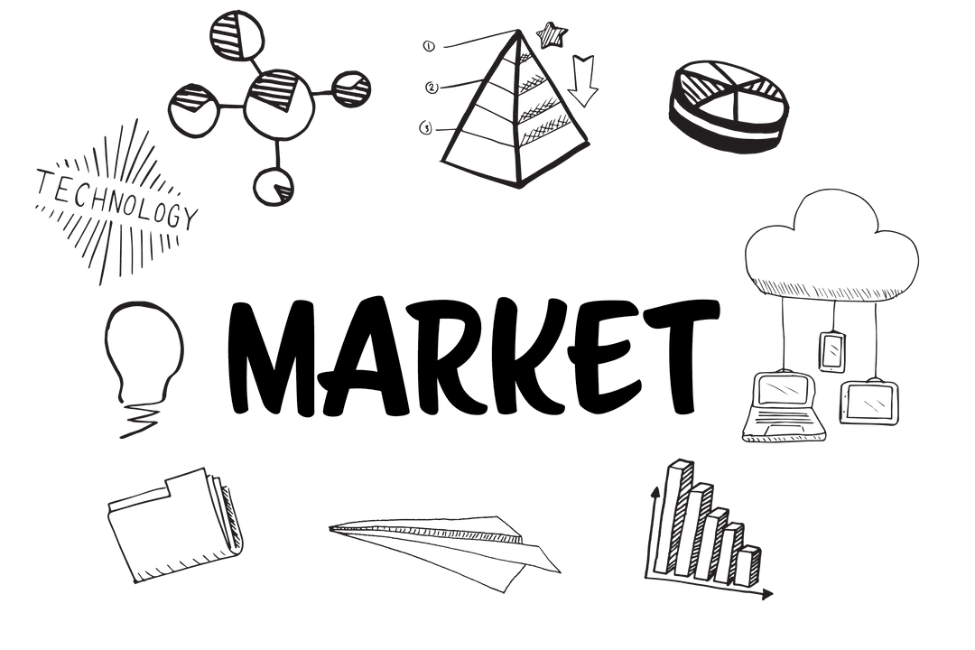 Transparent Abstract Technology Symbols Set Vector Illustration