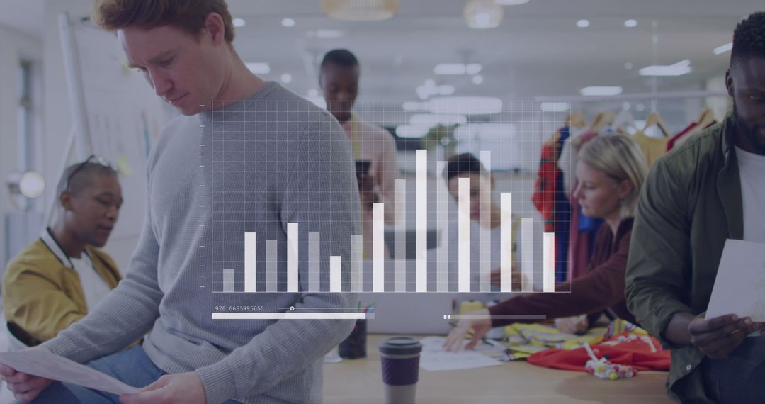 Business Team Analyzing Data in Modern Office Setting
