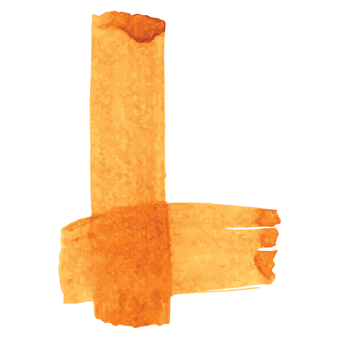 Abstract Orange Shapes on Transparent Background