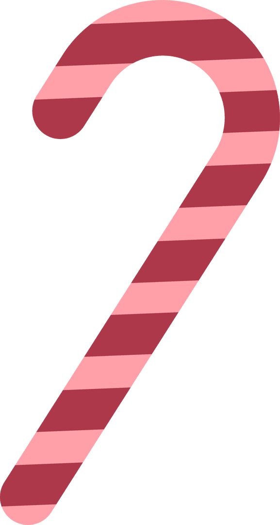 Transparent Candy Cane with Pink and Red Stripes