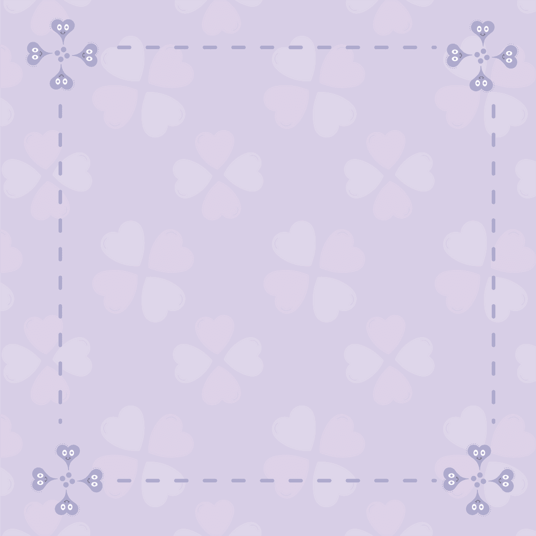 Heart Symbols with Frame on Purple Transparent Background