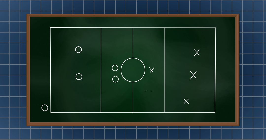 Soccer Strategy Diagram on Chalkboard