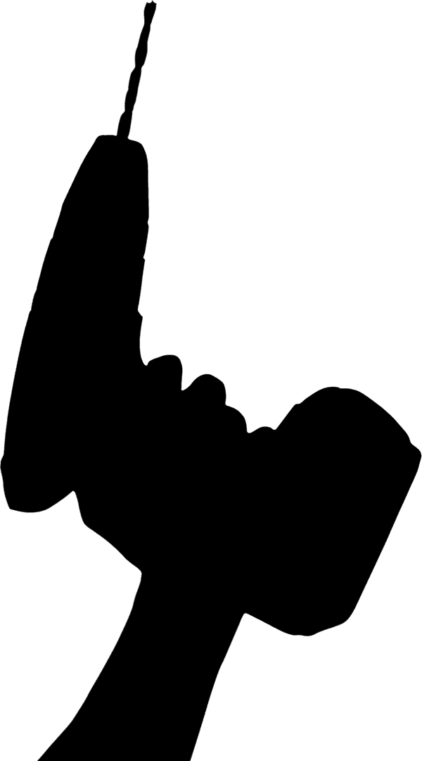 Transparent Silhouette of Hand Holding Drill