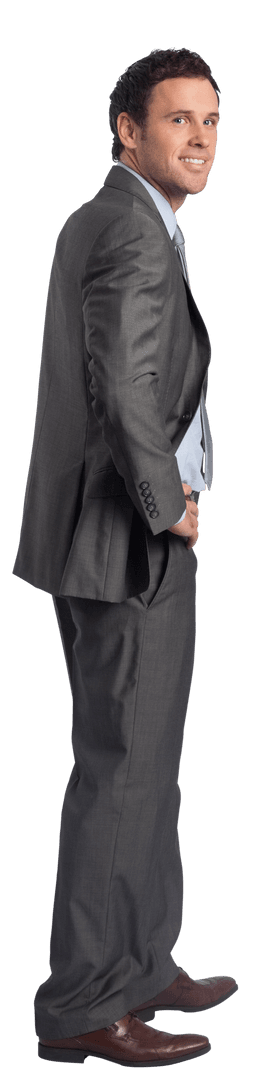 Confident Businessman with Transparent Background Smiling