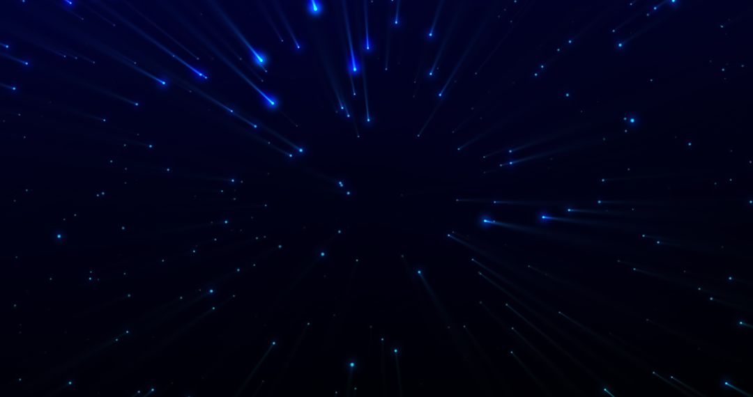 Abstract Glowing Blue Light Streaks on Dark Background