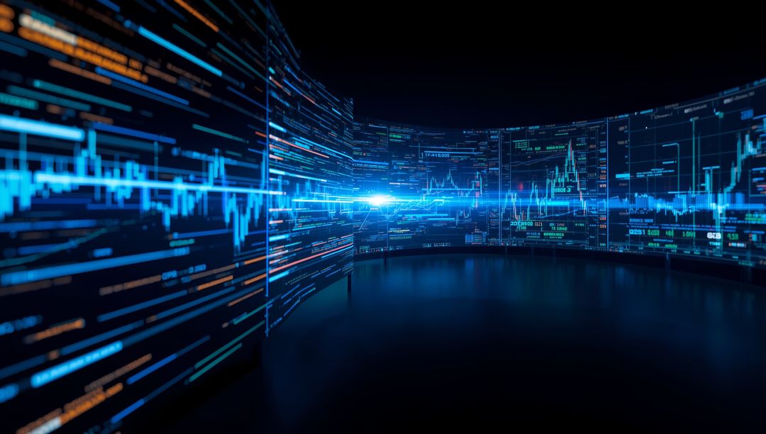 Immersive Digital Interface Panels with Dynamic Data Visualization