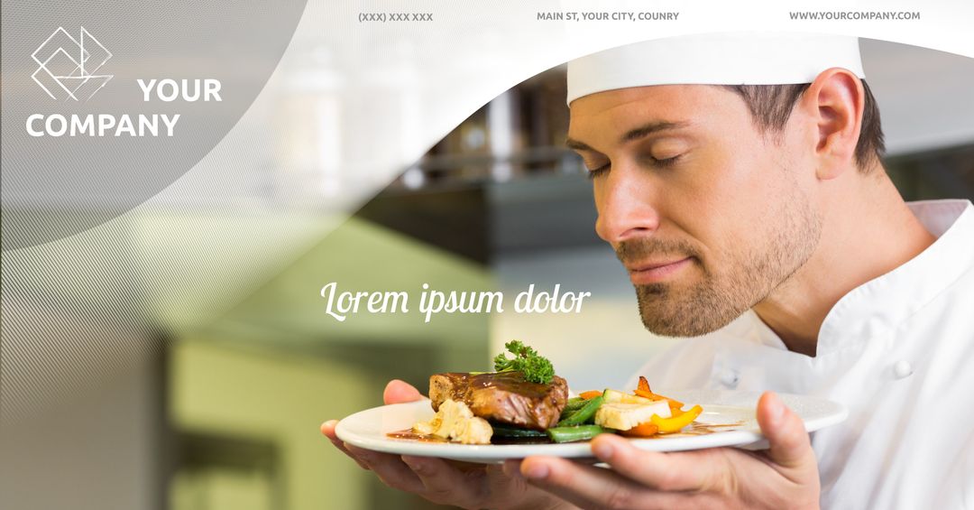 Chef Presenting Exquisite Gourmet Dish with Focus and Dedication