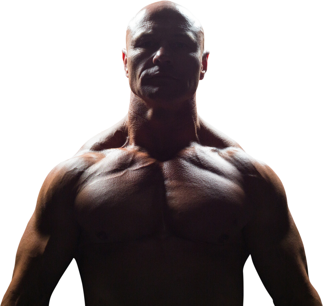 Muscular Bald Bodybuilder Silhouette on Transparent Background - Download Free Stock Images Pikwizard.com