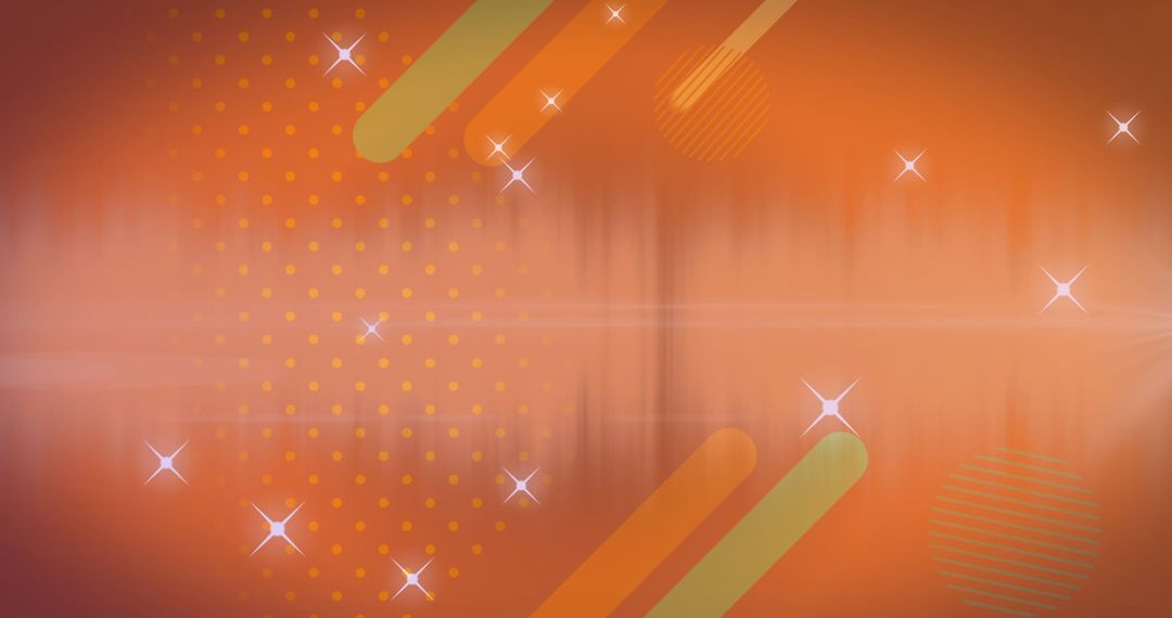 Abstract Geometric Background with Star Elements on Orange Canvas