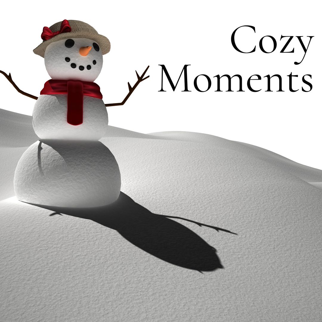 Winter Snowman in Peaceful Christmas Landscape