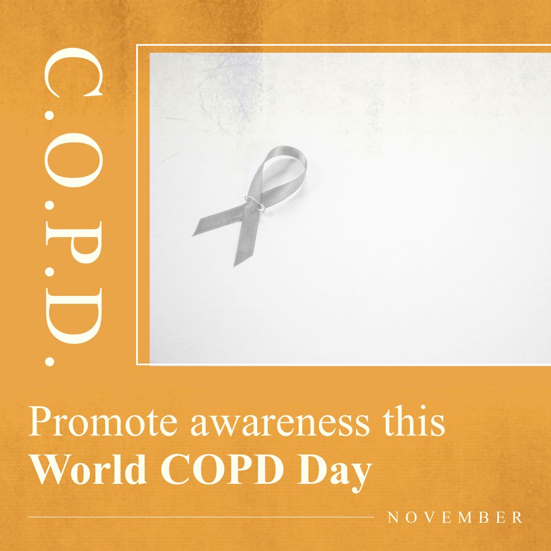 World COPD Day Awareness Campaign Poster with Ribbon - Download Free Stock Templates Pikwizard.com