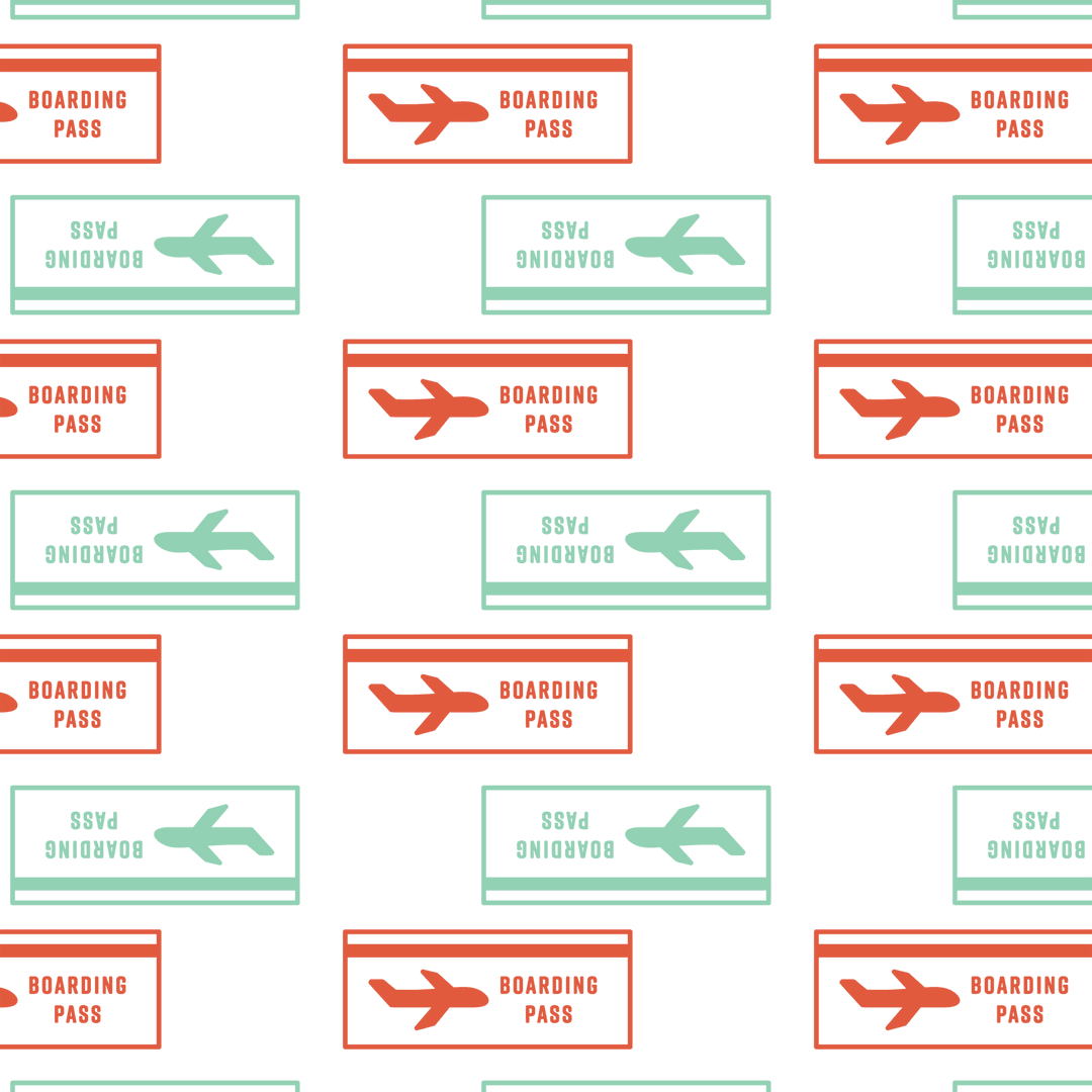 Transparent Air Travel Boarding Pass Pattern Design
