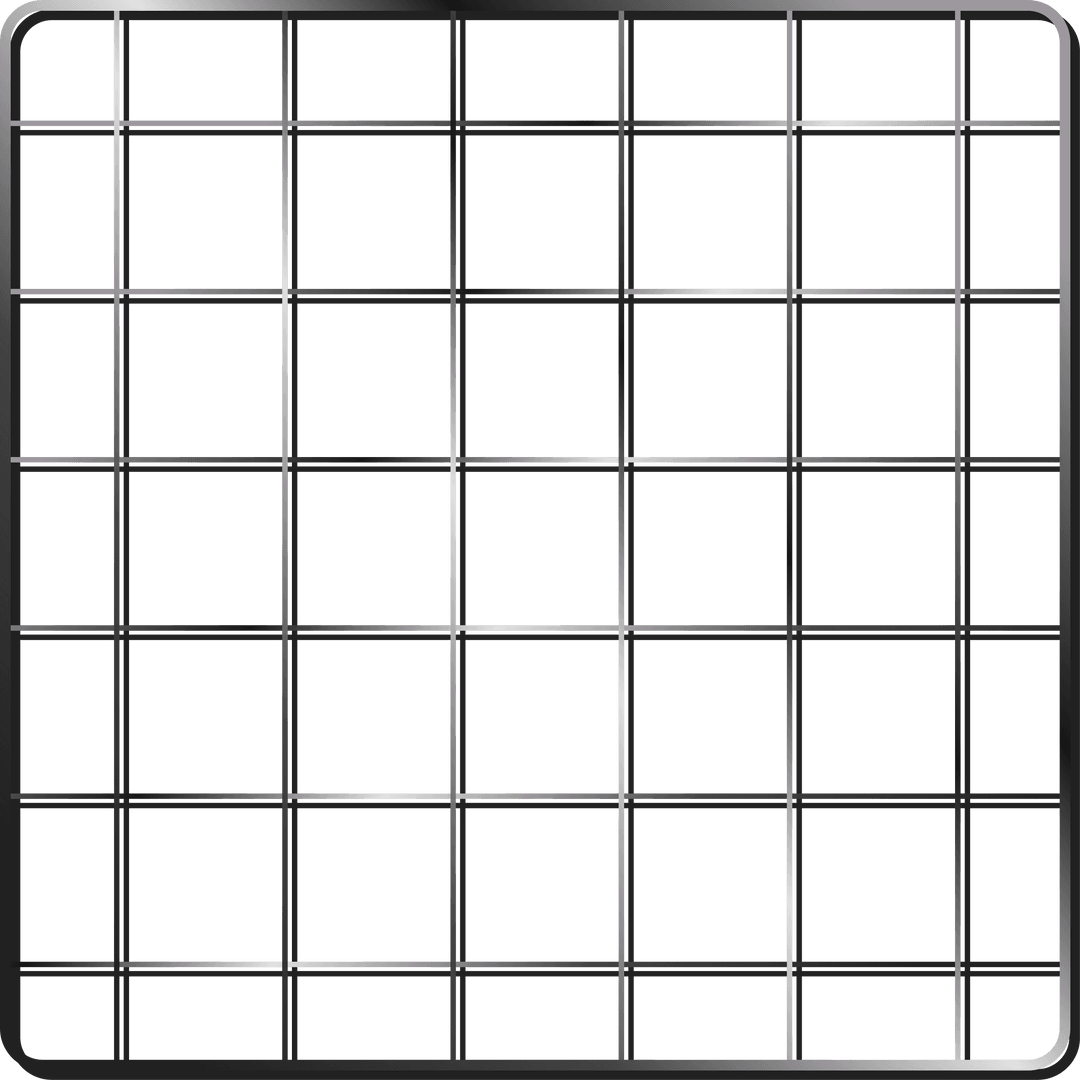 Reflective Metallic Grid Lattice on Transparent Background