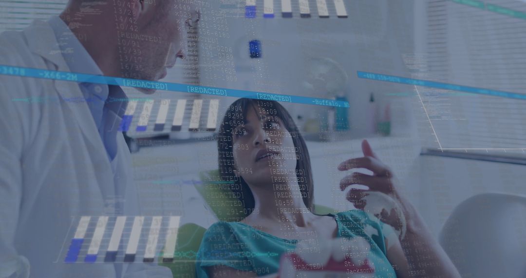 Dentist Discussing Procedure with Patient, Digital Technology Integration