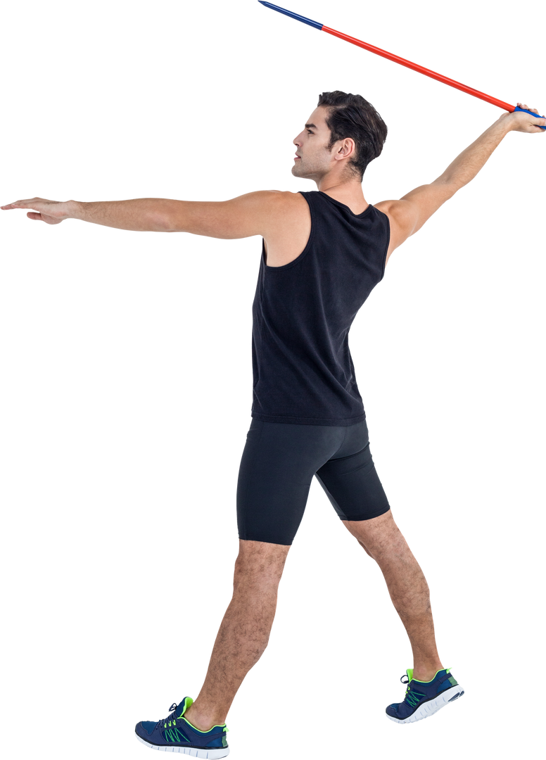 Male Athlete Demonstrating Javelin Throw on Transparent Background - Download Free Stock Images Pikwizard.com