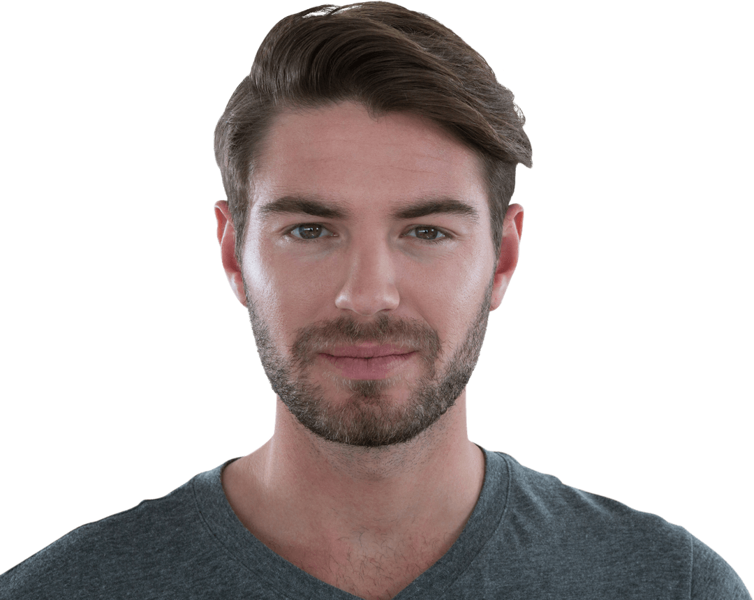 Transparent Background Confident Man with Styled Hair