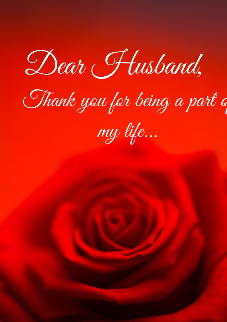 Heartfelt Gratitude Red Rose with Romantic Text