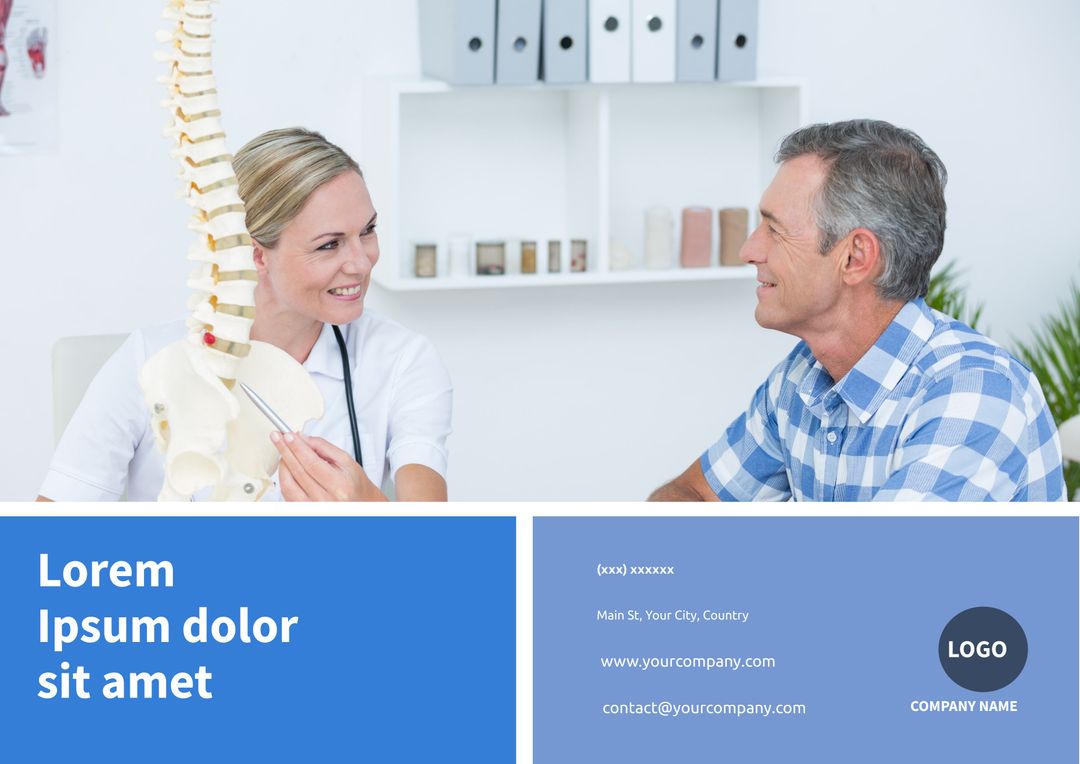 Chiropractor Discussing Spine Health with Patient in Clinic Setting