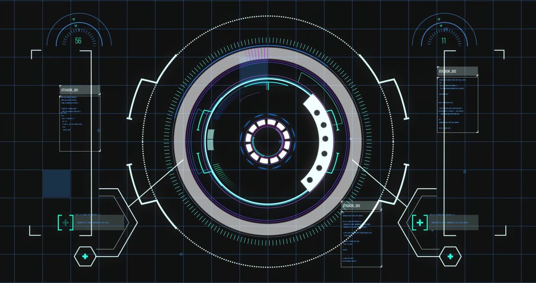 Futuristic HUD Interface with Dynamic Scope Scanning Digital