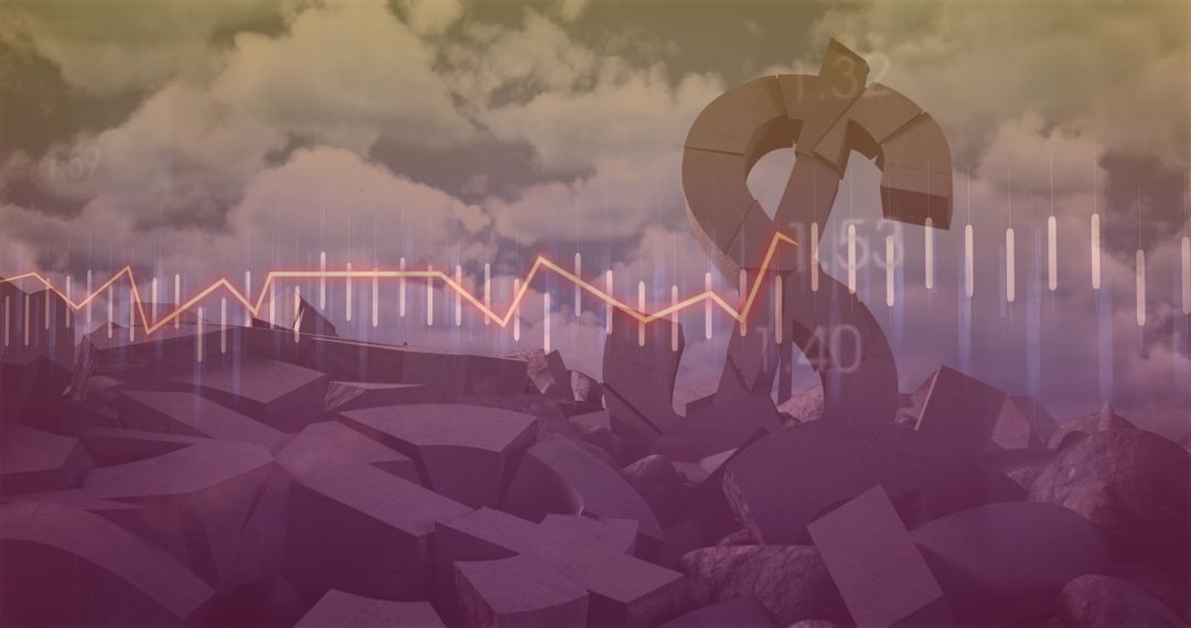 Dollar Sign amidst Financial Data with Cloud Background