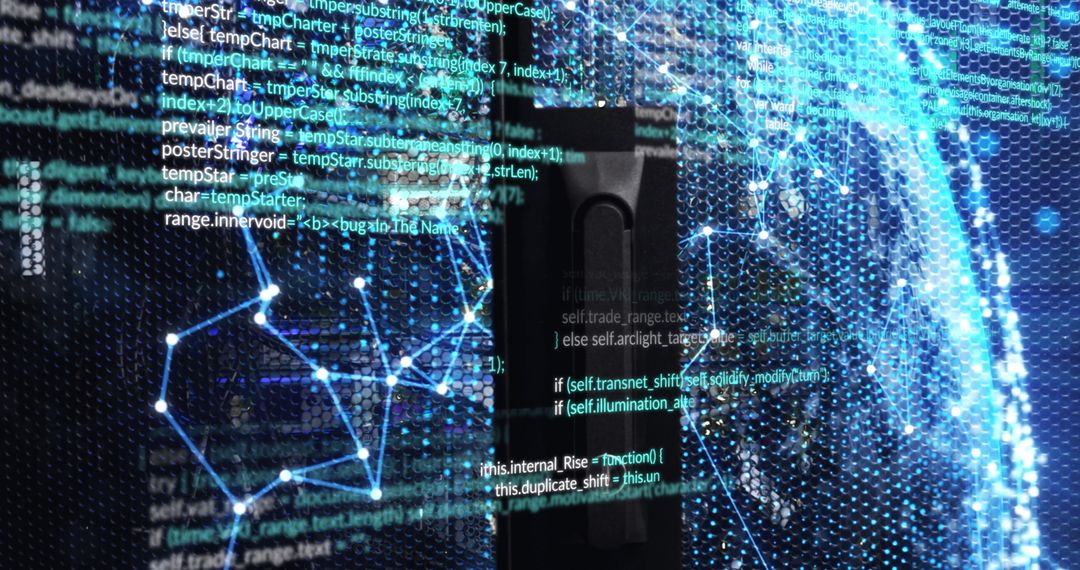 Futuristic Data Processing and Global Networking Background