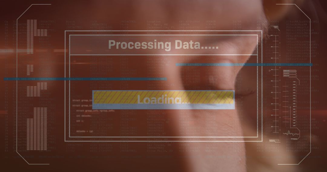 Abstract Visualization of Data Processing and Loading With Futuristic HUD Interface - Free Images, Stock Photos and Pictures on Pikwizard.com