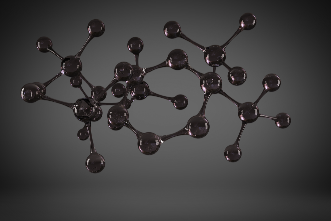 Close-Up of Transparent Black Molecule Model, Modern Minimalist Design - Download Free Stock Images Pikwizard.com