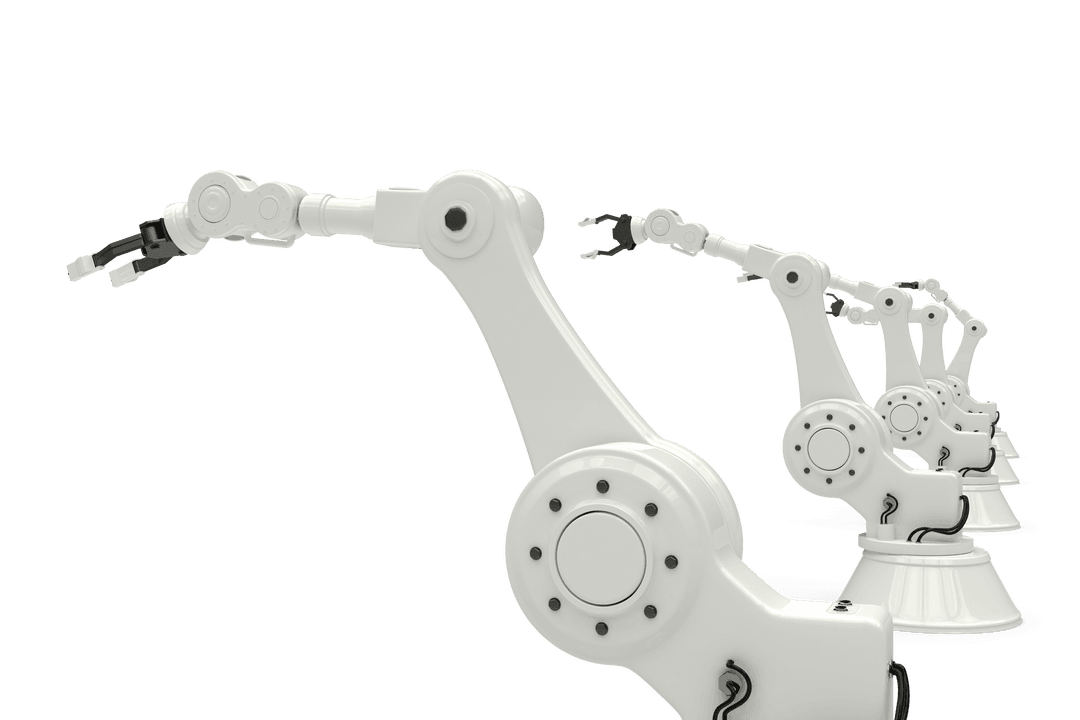 Modern Robotic Arms Transparent Background Vector Illustration