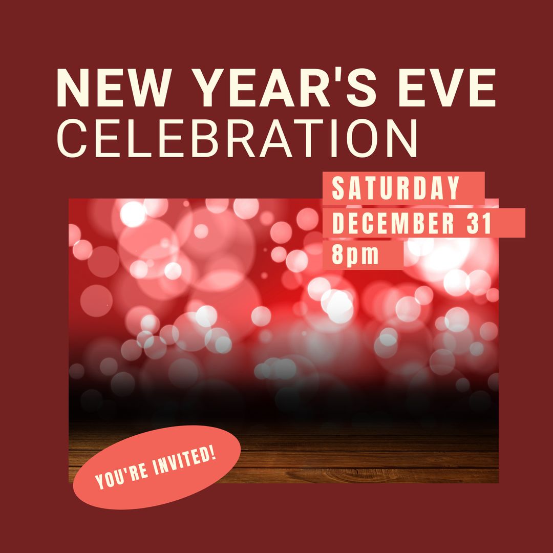 Bokeh Lights Invitation for New Year's Eve Celebration