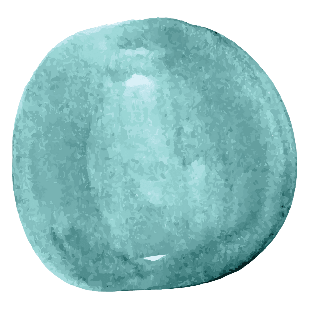 Aquamarine Abstract Circular Shape on Transparent Background