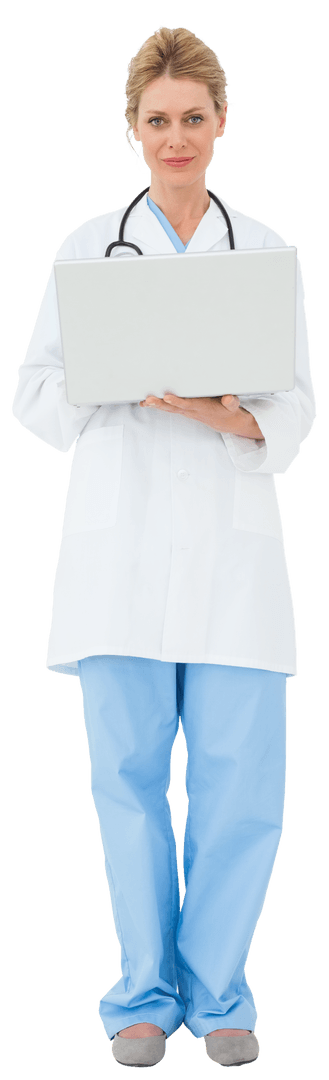 Transparent Doctor Using Laptop Medical Collection