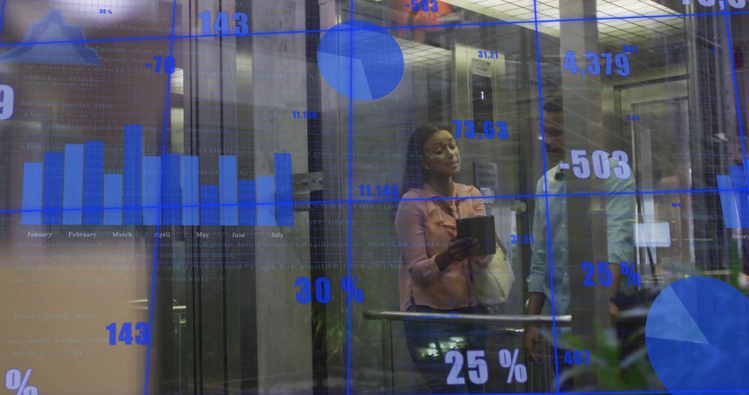 Diverse Business Professionals Analyzing Digital Finance Data