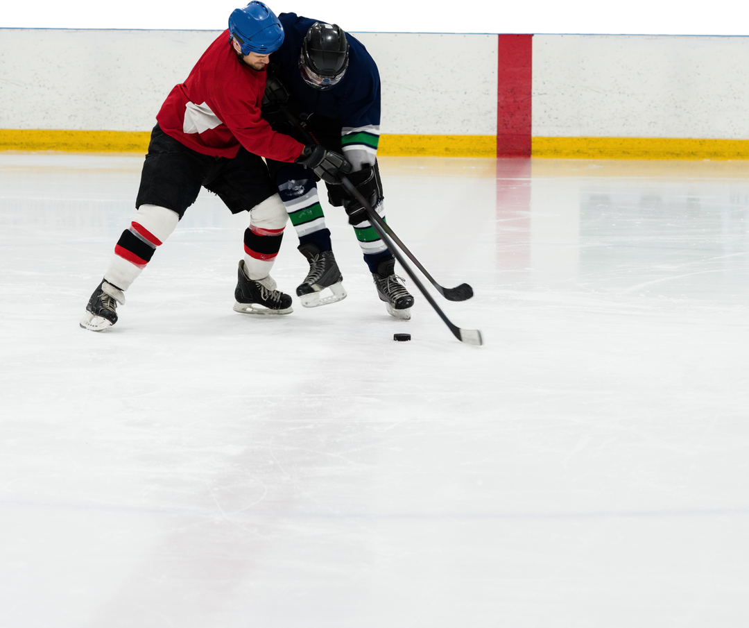 Transparent PNG Ice Hockey Players Competing Caucasian Male Action - Download Free Stock Images Pikwizard.com