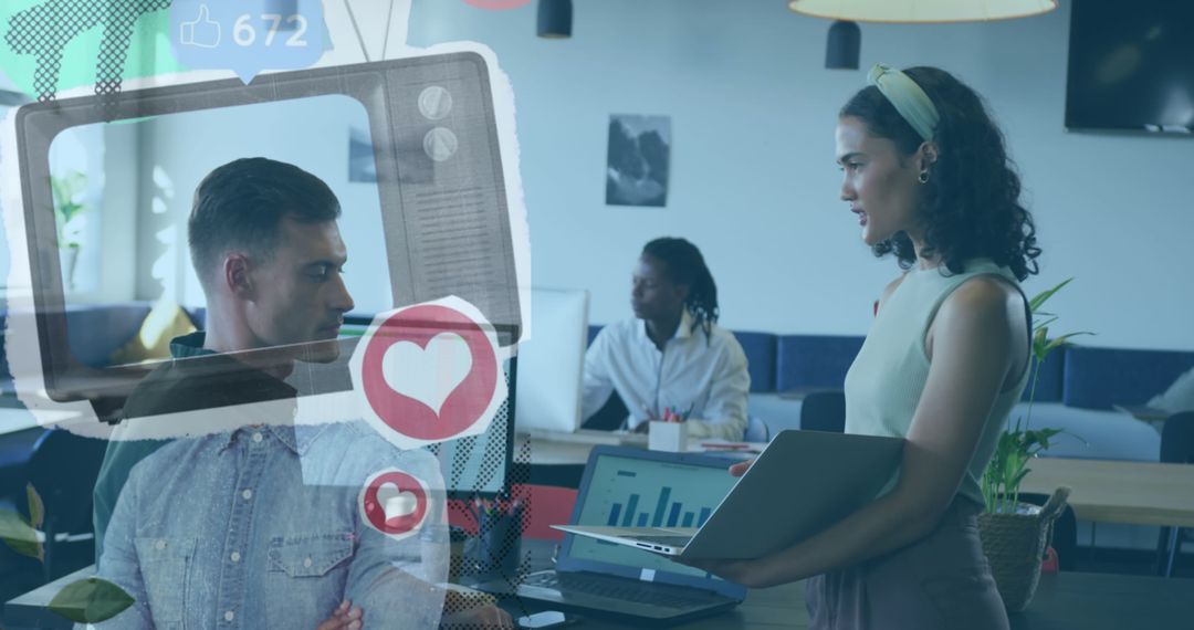 Digital Presentation in Modern Office Environment with Connectivity