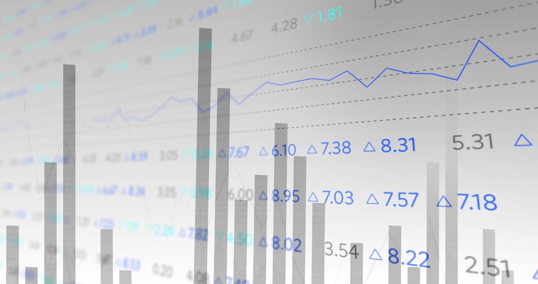 Bar and Line Charts with Stock Market Data Reflecting Financial Analysis