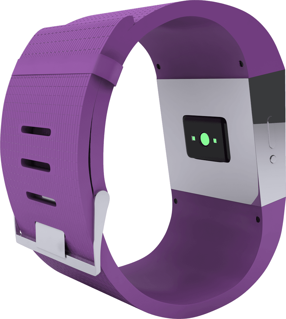 Transparent View of Smartwatch with Purple Bracelet and Sensors