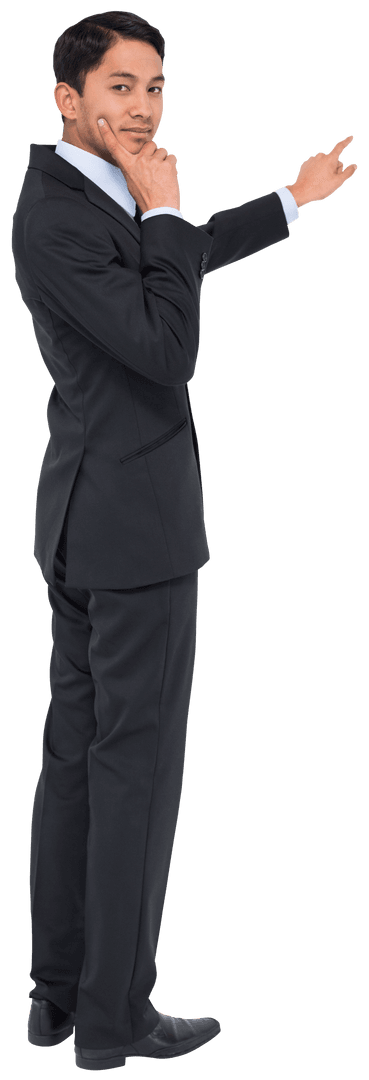 Transparent Background Businessman Pointing Forward