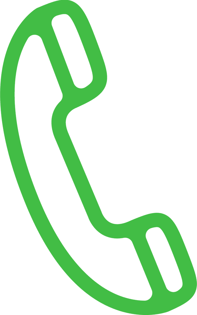Green Telephone Symbol on Transparent Background for Communication