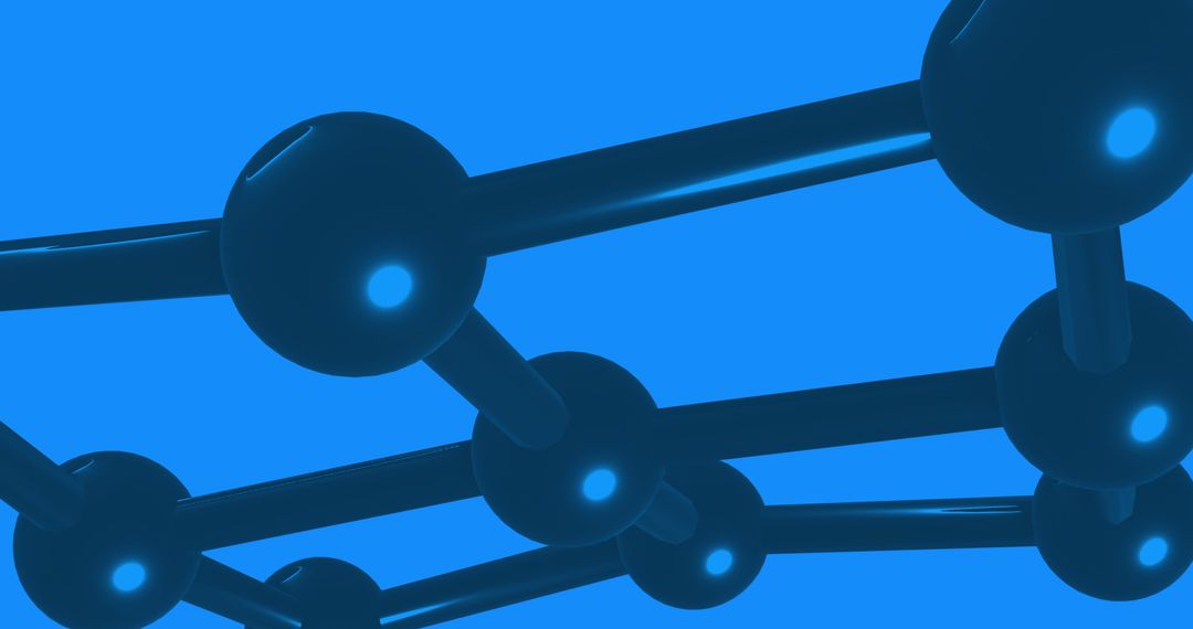 Abstract Network of Connections Over Blue Digital Background