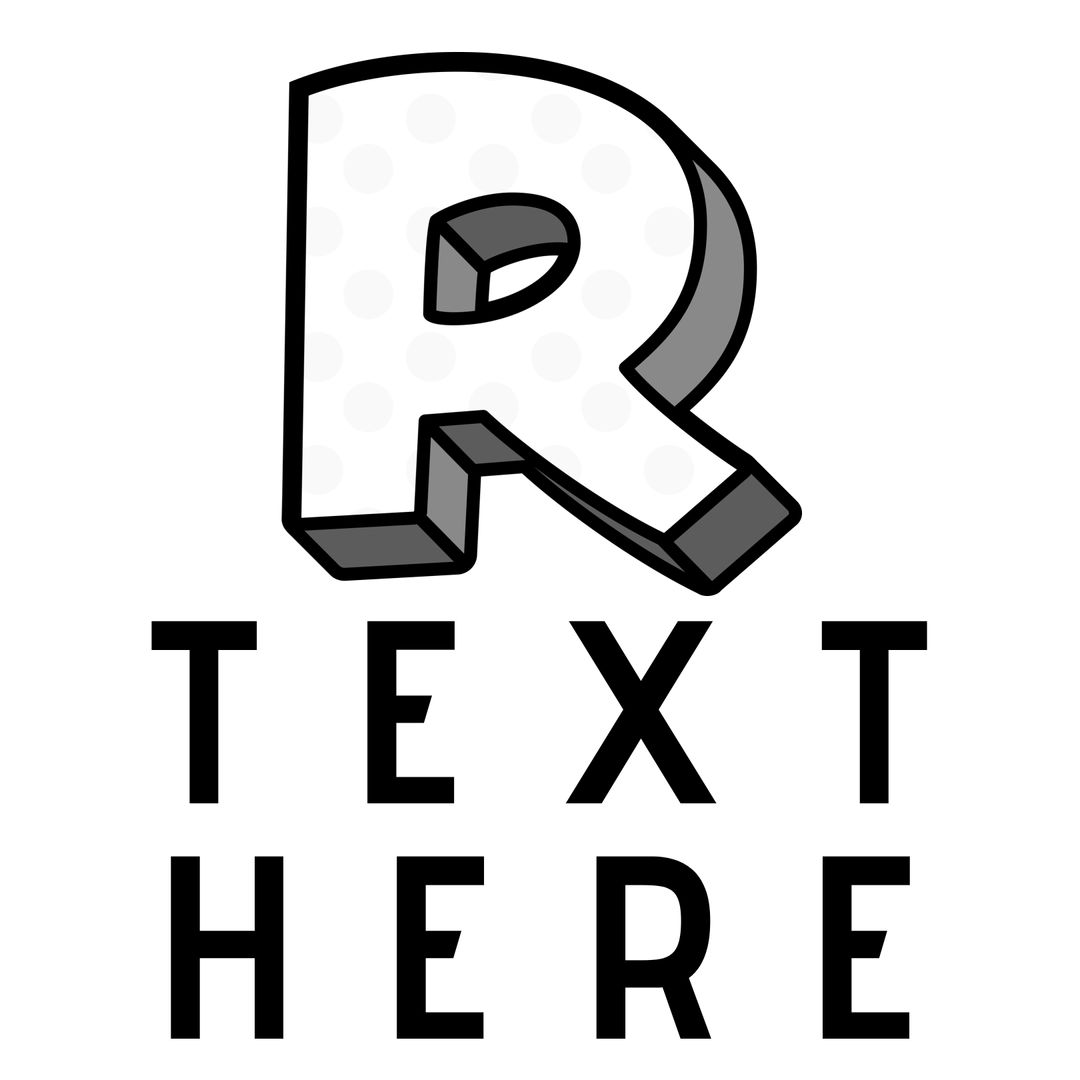 Bold Letter R with Placeholder Text Design Template