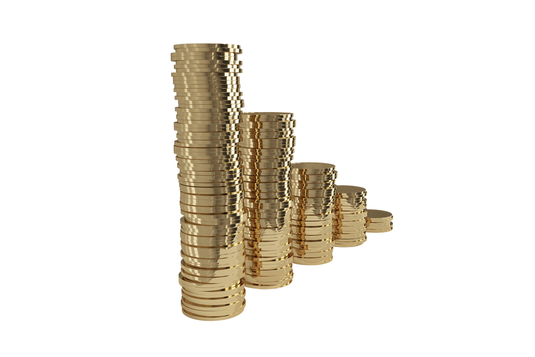 Stacked Gold Coins Transparent Background Reflecting Wealth Prosperity - Download Free Stock Images Pikwizard.com