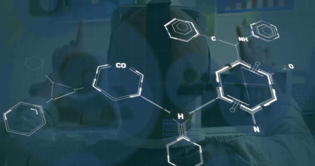 Researcher Analyzing Molecular Structure with Augmented Reality